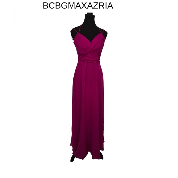 BCBG MAXAZRIA long hot pink dress - Picture 1 of 3